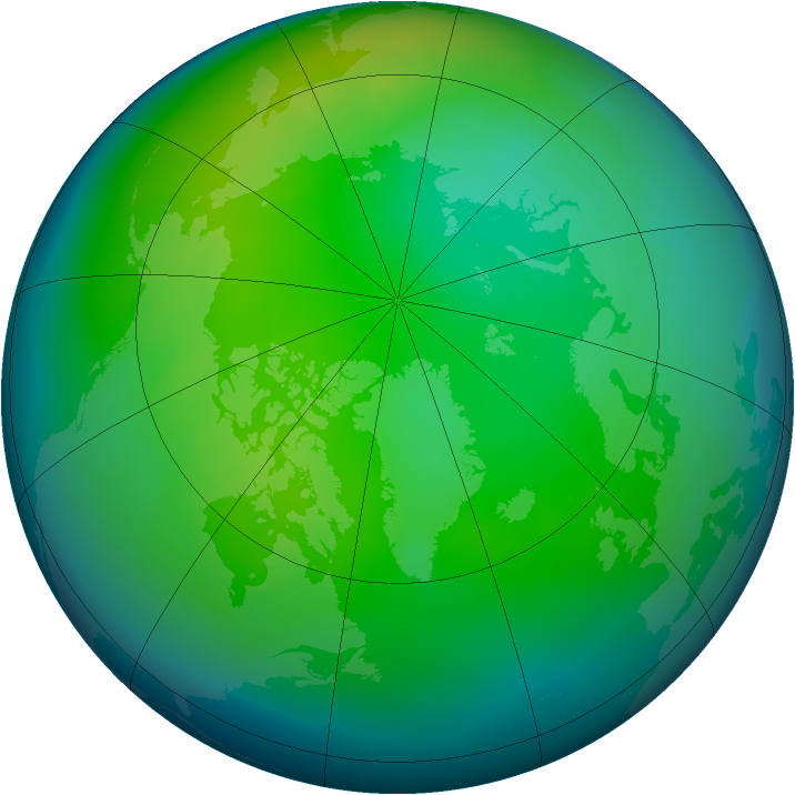 Arctic ozone map for November 2010
